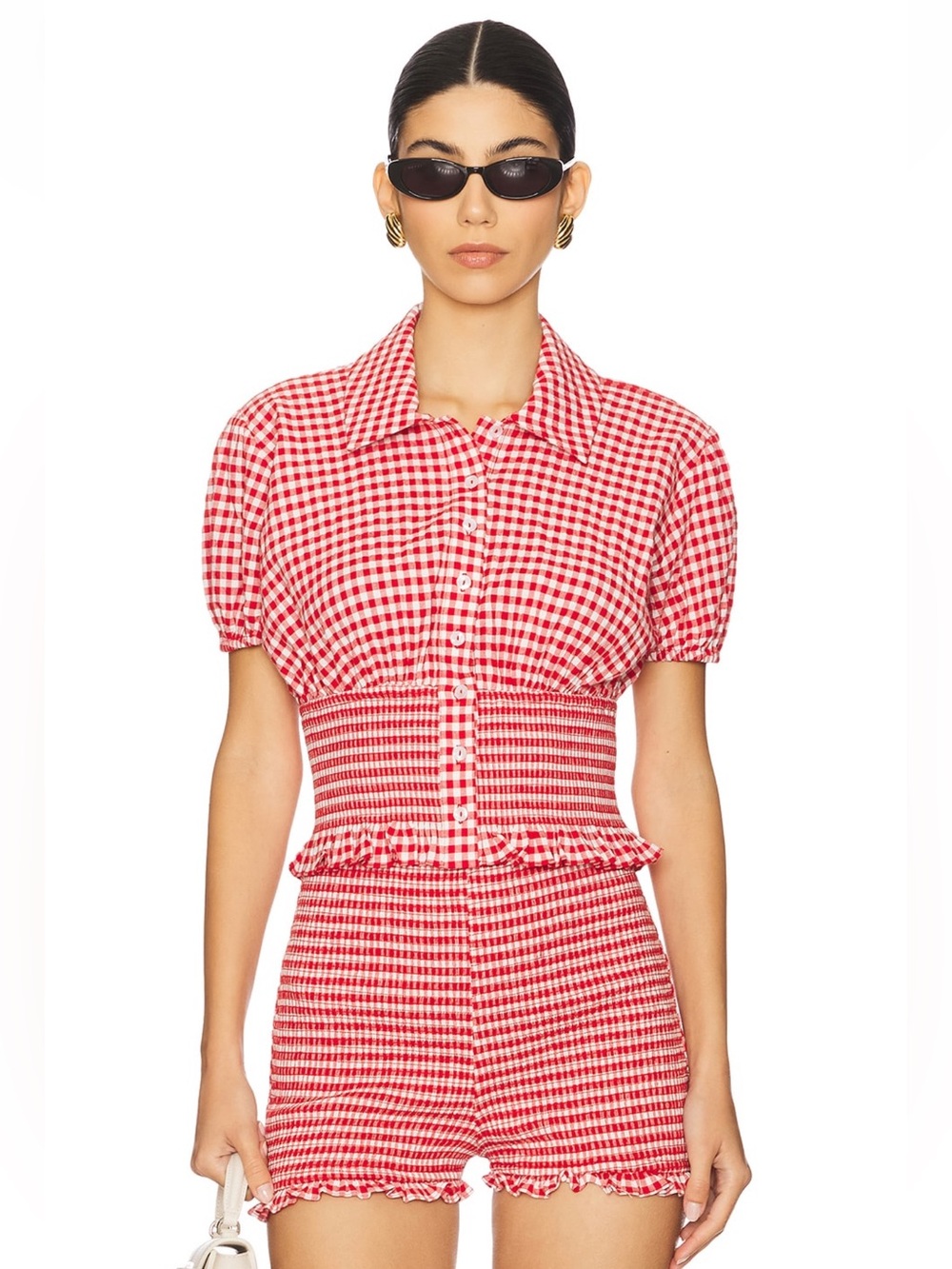 L’academie Gwen Top in Red and White